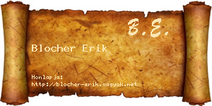 Blocher Erik névjegykártya